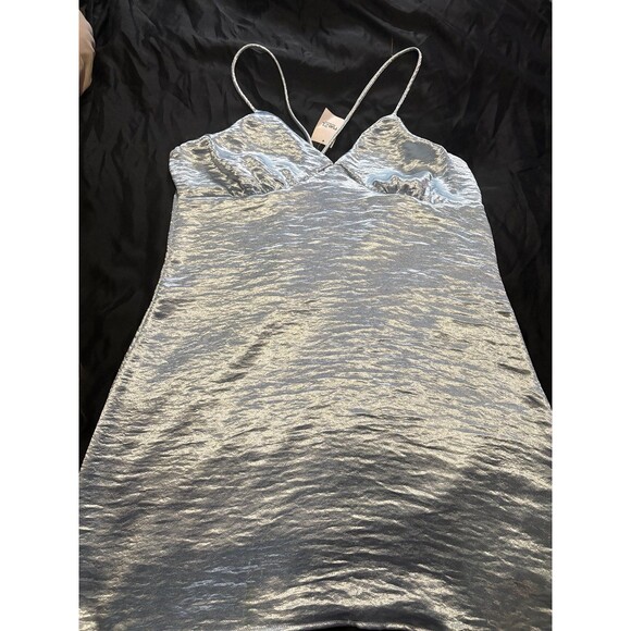 Baby blue woman’s silk mini dress, new with tag size XL - Picture 2 of 2
